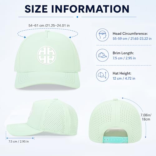 HH HOFNEN Quick Dry Baseball Cap Mesh Snapback Hat Golf Ball Cap Men Women - color: Mintgreen
