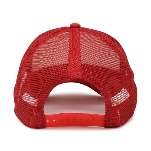 DALIX Two Tone Trucker Hat Summer Mesh Cap with Adjustable Snapback Strap - color: Red White, size: One Size