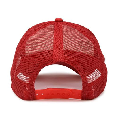 DALIX Two Tone Trucker Hat Summer Mesh Cap with Adjustable Snapback Strap - color: Red White, size: One Size