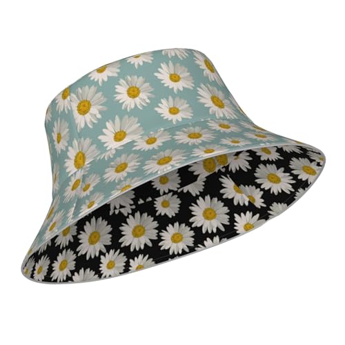 Bucket Hat Hat Reversible Fisherman Hats Double Sided Wearing Women Men - color: Black2