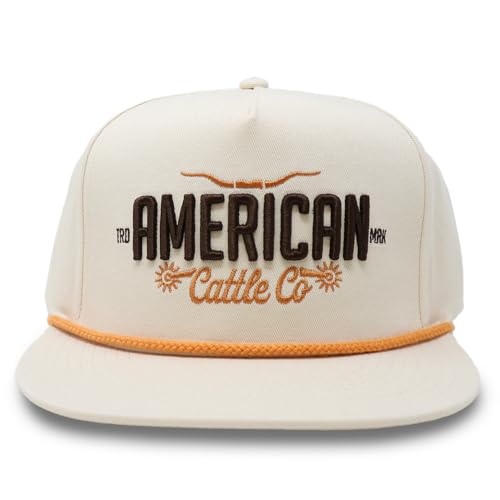 Longhorn Adjustable Snapback Western Hat - color: Cream - Solid Back