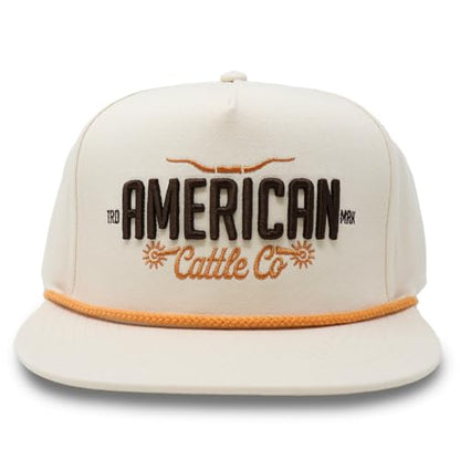 Longhorn Adjustable Snapback Western Hat - color: Cream - Solid Back