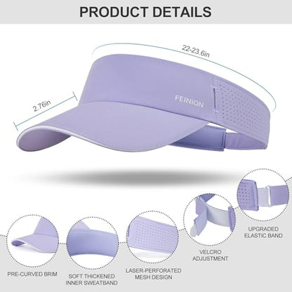 FEINION Women Stretchy Sun Visor with Sunglass Slot Baseball Hat - color: Purple