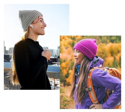 KBETHOS Ribbed Knit Tie Dye Cuffed Beanie Thick Winter Ski Hat Skully Winter Warm Mens Womens Unisex - color: Light Gray