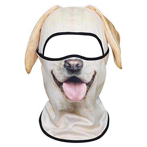 WTACTFUL 3D Animal Ears Balaclava, Breathable Face Mask for Halloween - color: Labrador Retriever Mss-04