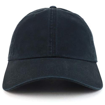 Armycrew Oversized XXL Soft Crown Washed Cotton Twill Dad Baseball Hat - color: Black