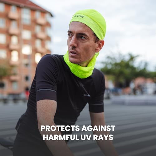 GripGrab Summer Cycling Bandana UV Protection Under Helmet Headwrap - color: Yellow Hi-vis