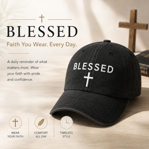 Man of God Husband Dad Embroidered Hat Camping Caps for Women - color: Blessed 22