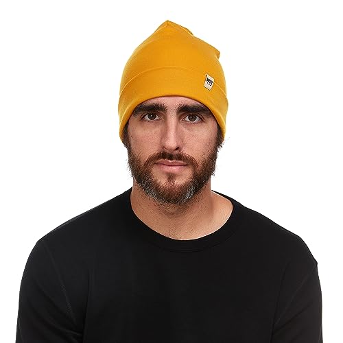 100% Merino Wool Cuff Beanie - Warm Winter Hat - Novelty Beanie - Toque - color: Gold