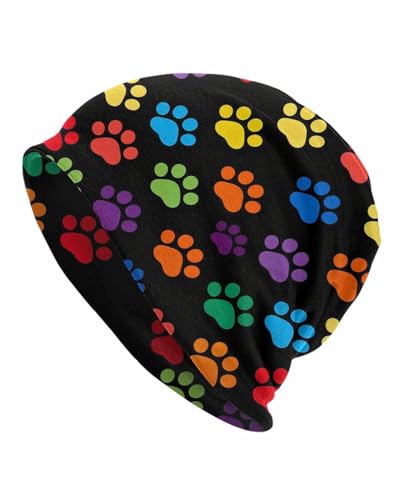 Unisex Stretch Knit Beanie Hat - color: Colorful Claws