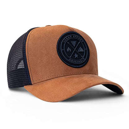 Urban Effort Trucker Hat for Men & Women, Mesh Back Baseball Cap, 5 Panel - color: Brown, style: Mesh Back