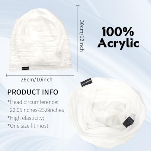 Ruphedy Men Slouchy Beanie Summer Long Oversize Thin Lightweight Skull Cap B011h - color: B401-white, size: One Size