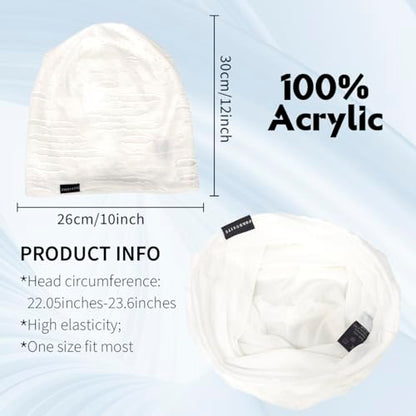 Ruphedy Men Slouchy Beanie Summer Long Oversize Thin Lightweight Skull Cap B011h - color: B401-white, size: One Size