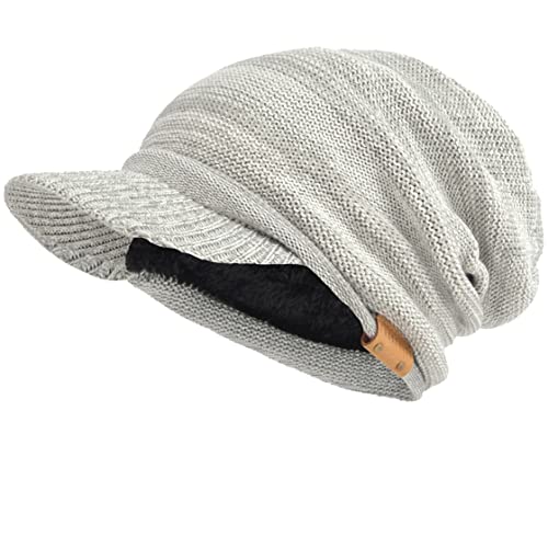 VECRY Men's Oversize Slouch Beanie Slouchy Skullcap Large Baggy Hat - color: Visor-pale