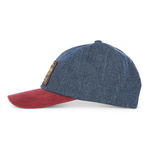 Lucky Brand Classic Cotton Adjustable | Dad Hat | Baseball Cap | Golf | Fishing | Low Profile | 5 Panel Design - color: Vintage Denim - Red