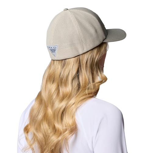 Columbia Unisex PFG Logo Mesh Ball Cap - color: Grey Green/Fossil/Us Fish Flag, size: Small-Medium
