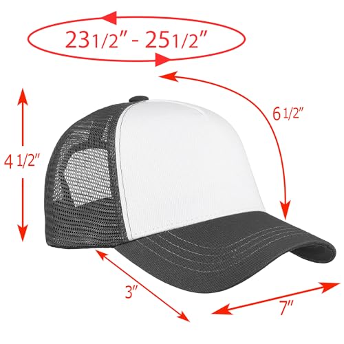 Falari 12 Pack Bulk Wholesale Mesh Trucker Hats 5 Panel and 6 Panel Baseball Caps for Men and Women - color: 5 Panel - Dark Gray