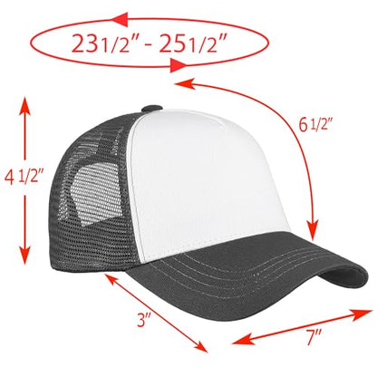 Falari 12 Pack Bulk Wholesale Mesh Trucker Hats 5 Panel and 6 Panel Baseball Caps for Men and Women - color: 5 Panel - Dark Gray