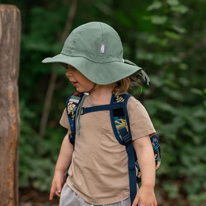 JAN & JUL Adjustable Cotton Floppy Sun Hat with 50+ UPF Protection for Boys - color: Juniper Green, size: 2-5T