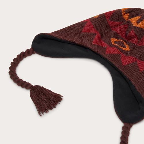 Oakley Men's Nordic Earflap Beanie - color: Grenache Norway Pattern, size: Large