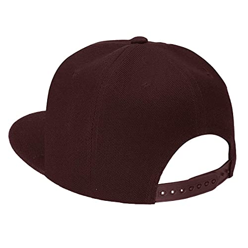 Falari Wholesale 12 Pack Snapback Hat Cap Hip Hop Style Flat Bill Blank Solid Color Adjustable Size - color: 12-pack Brown