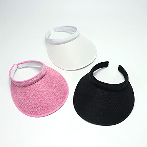 Cloth Covered Slip-On Visor for Women, Adjustable Cap Sports Sun Visors for Men - color: White