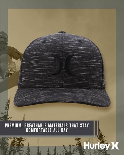 Hurley Mens Baseball Cap Moisture-Wicking Textured Fitted Baseball Hat