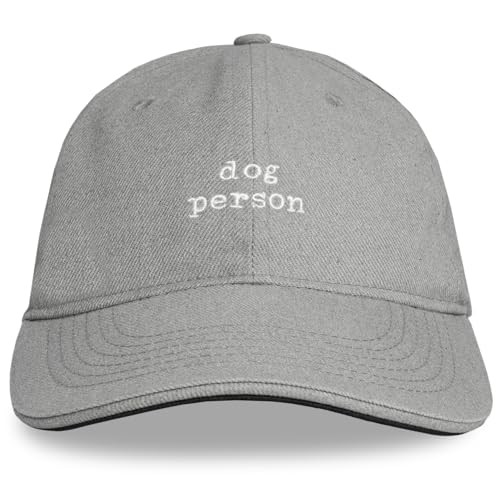 Headsweats Dad Hat – Men's Embroidered Twill Baseball Cap, Adjustable Strapback, Lightweight, Breathable - color: Light Grey/Dog