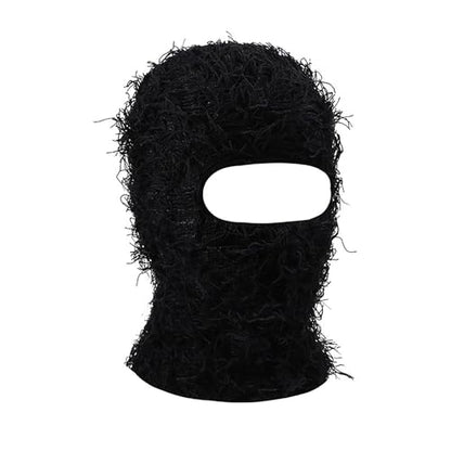 yolrdiw 2 Pieces Winter Distressed Balaclava Knitted Ski Full Face Mask for Women Men - color: Black