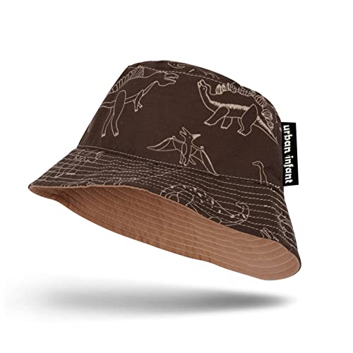 Urban Infant Toddler Bucket Hat – Girls and Boys Sun Hat - Lightweight and Reversible - Kids Ages 1-5 - color: Dinosaurs, size: 1-2T
