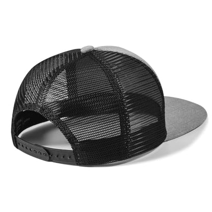 UALON Baseball Cap, Snapback Trucker Hat for Men & Women with American Flag and Adjustable, Breathable Mesh, Flat Bill Hats - color: Gray/Black