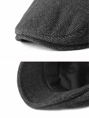 Idopy Men`s Classic Adjustable Ivy Irish Newsboy Golf Cap Hat - color: 267 Black