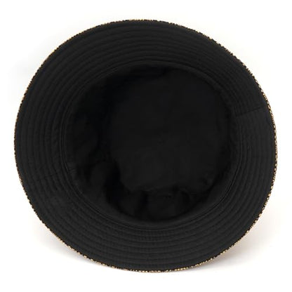 Shiny Metallic Bucket Hat Reversible Beach Fisherman Hats for Women Men - color: Snake Pattern B