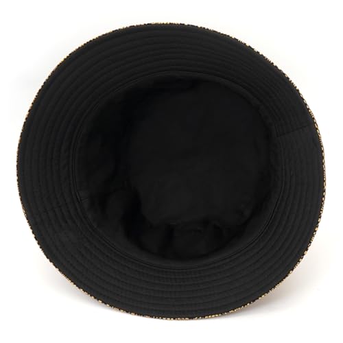 Shiny Metallic Bucket Hat Reversible Beach Fisherman Hats for Women Men - color: Snake Pattern B