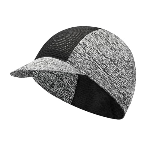 Cycling Cap for Men Women, Cooling Bike Hat with Sun Visor Summer Skull Cap Helmet Liner Bike Cap - color: Light Grey