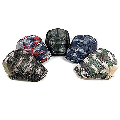 Newsboy Men's Hat Camo Cotton Classic Adjustable Cap Flat Soft Hunting Golf - color: Camo Green
