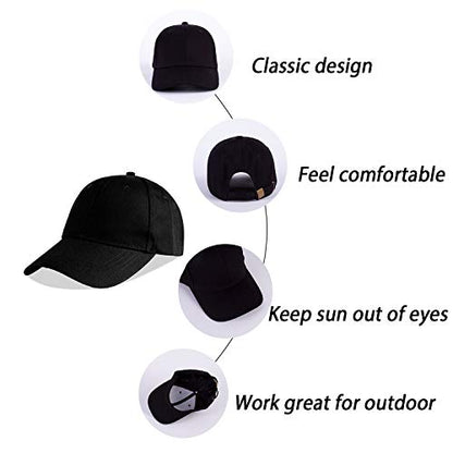 LANGZHEN Unisex Baseball Cap 100% Cotton Fits Men Women Washed Denim Adjustable Dad Hat - color: Structured-navy+structured-black