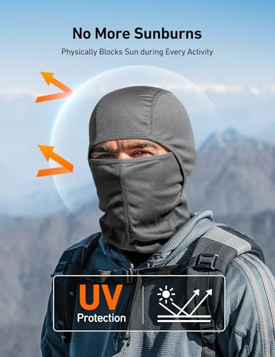 AstroAI Ski Mask Balaclava, Windproof UV Protector Face Cover, Grey - color: Grey