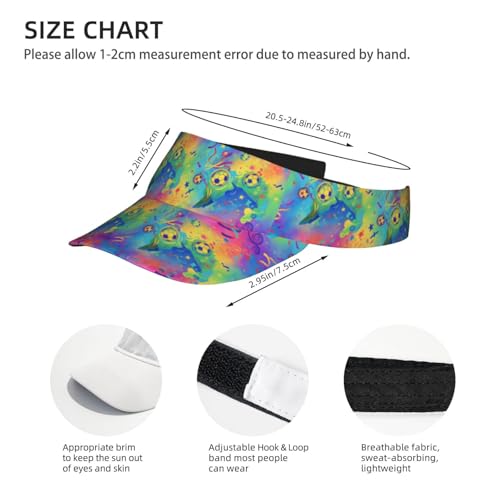 Adjustable Lightweight Open Top Sports Sun Visor Hat Cap for Golf Tennis - color: Neon Tie Dye Soccer