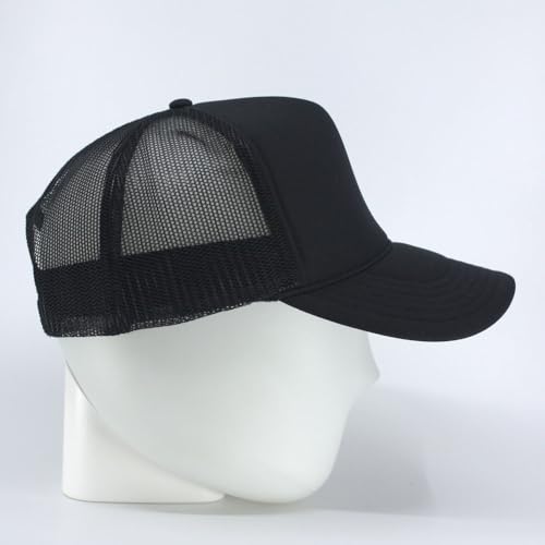 High Crown Foam Mesh Camouflage Tri-Color Oak Leaves Trucker Hat Baseball Cap - color: Black