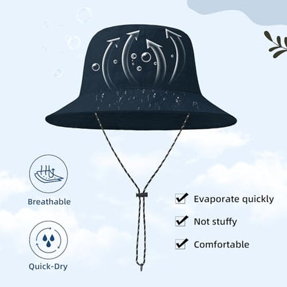 Durio Waterproof Bucket Hats for Woman UPF 50+ Sun Hat - color: Navy