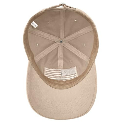 2 Pack American Flag Hats, Patriotic Adjustable Baseball Caps, Low Profile USA Dad Hats for Men Women Daily Wear - color: Black ＆ Khaki