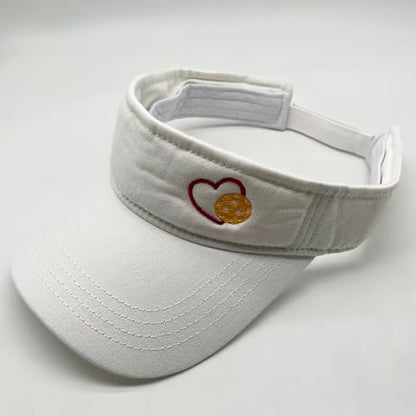Embroidered Pickleball Visor Men Women,Gifts for Pickleball Lovers - color: White, style: Pickleball Heart