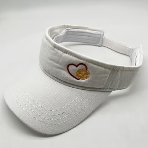 Embroidered Pickleball Visor Men Women,Gifts for Pickleball Lovers - color: White, style: Pickleball Heart