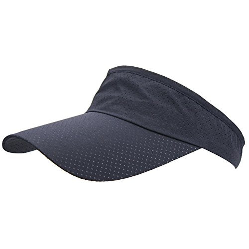 Mens Summer Quick-Dry Run Long Brim Empty Top Baseball Tennis Sun Hat Cap Visor - color: Navy