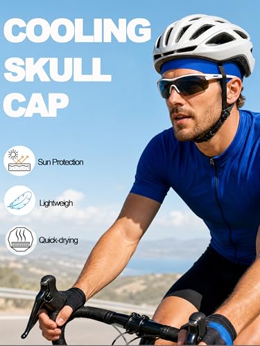Cooling Skull Caps Helmet Liner Hard Hat Sweat Liner Motorcycle Cycling Cap - color: 3pcs (Black+light Gray+blue)