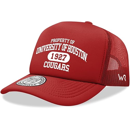 University of Houston Cougars UH NCAA Trucker Mesh Snapback Cap Hat Red