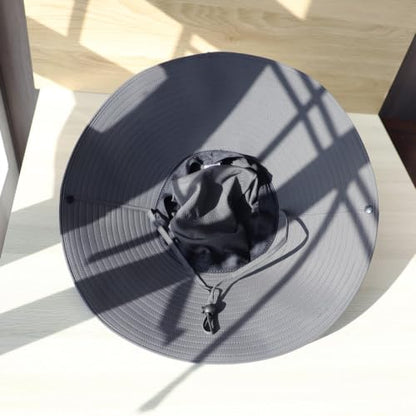 Wide Brim Sun Hat for Men Women UV Protection Bucket Fishing Hats - color: Dark Gray