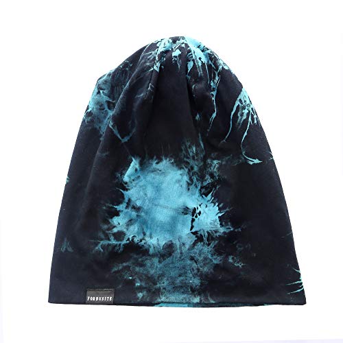 Mens Slouchy Beanie Hat Thin Baggy Summer Skull Cap - color: Blue
