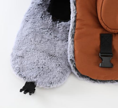 Connectyle Men's Trapper Hat with Faux Fur Linning Eskimo Windproof Winter Warm Hats Ushanka Hunting Hat - color: Caramel